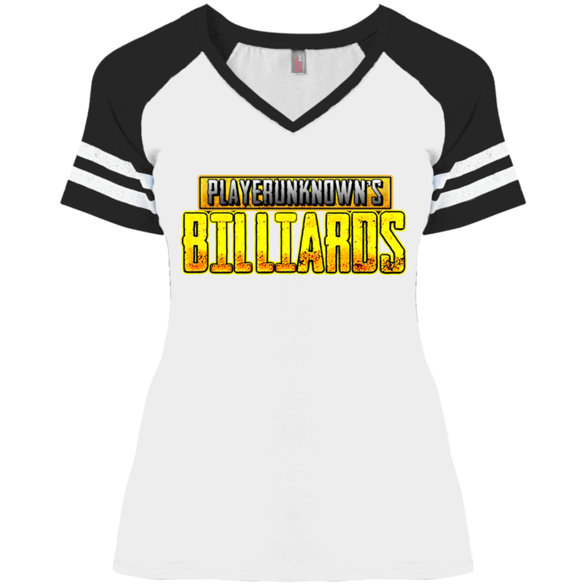 The GHOATS Custom Design. #27 PlayerUnknown's Billiards. PUBG Parody. Ladies' Game V-Neck T-Shirt