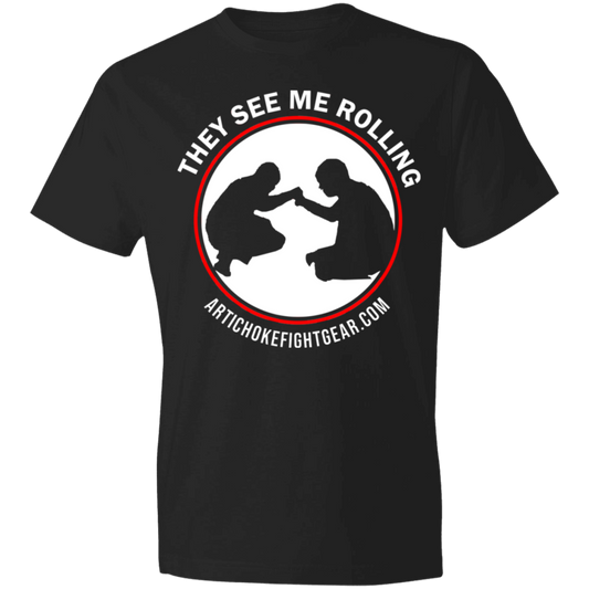 Artichoke Fight Gear Custom Design #16. They See Me Rolling. Pre-Shrunk 100% Combed Ringspun Cotton T-Shirt