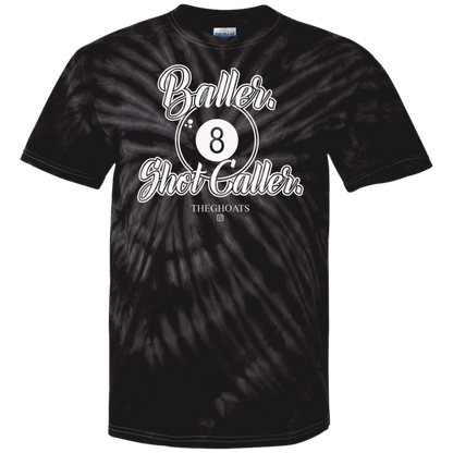 The GHOATS Custom Design #2. Baller. Shot Caller. 100% Cotton Tie Dye T-Shirt