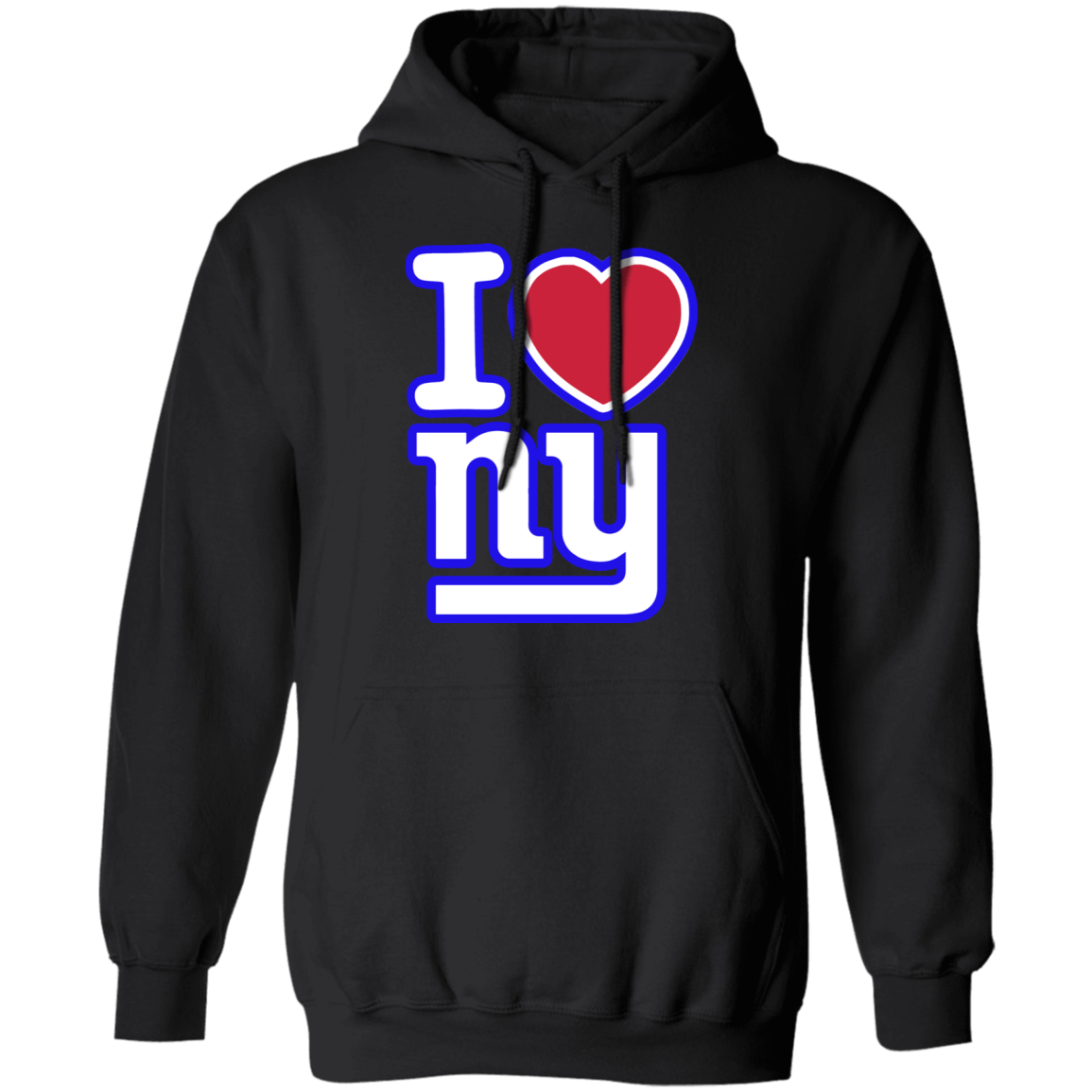 ArtichokeUSA Custom Design. I heart New York Giants. NY Giants Football Fan Art. Pullover Hoodie