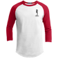 OPG Custom Design #10. Lady on Front / Flag Pole Dancer On Back. Youth 3/4 Raglan Sleeve Shirt