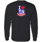 ArtichokeUSA Custom Design. I heart New York Giants. NY Giants Football Fan Art. 100 % Cotton LS T-Shirt