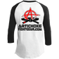 Artichoke Fight Gear Custom Design #19. Sticks and Stones. 3/4 Raglan Sleeve Shirt