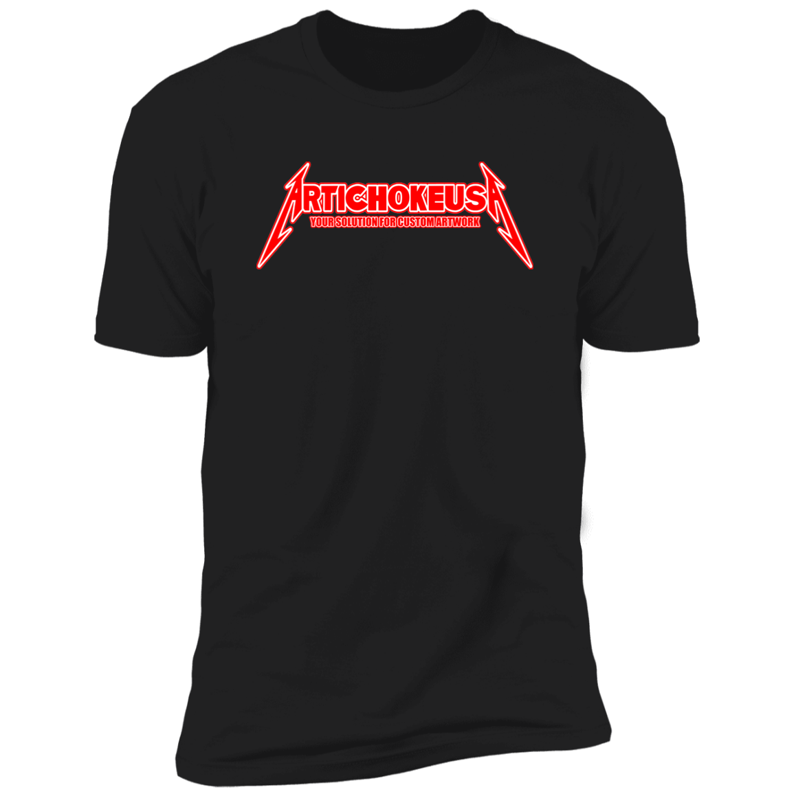 ArtichokeUSA Custom Design. Metallica Style Logo. Let's Make One For Your Project. Men's Premium Short Sleeve T-Shirt
