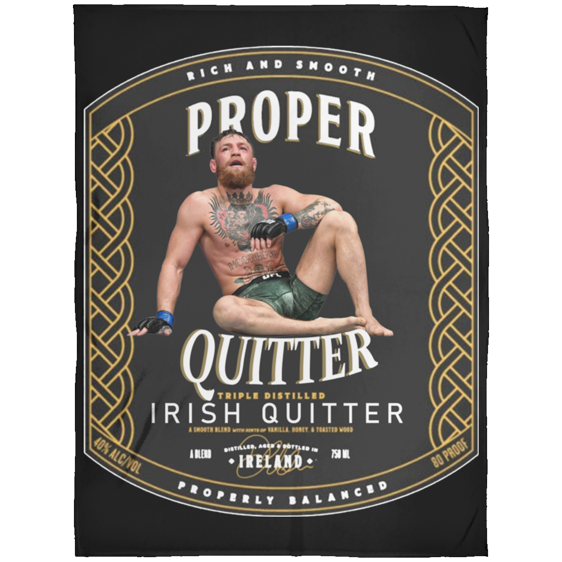 Artichoke Fight Gear Custom Design #15. Proper Quitter. Fleece Blanket 60x80