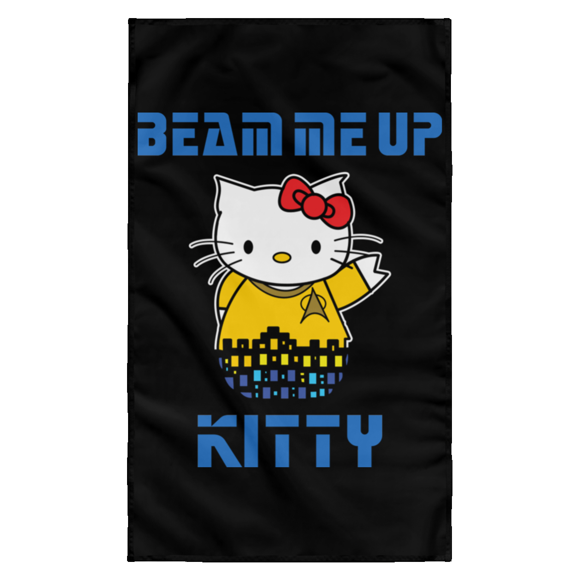 ArtichokeUSA Custom Design. Beam Me Up Kitty. Fan Art / Parody. Sublimated Wall Flag