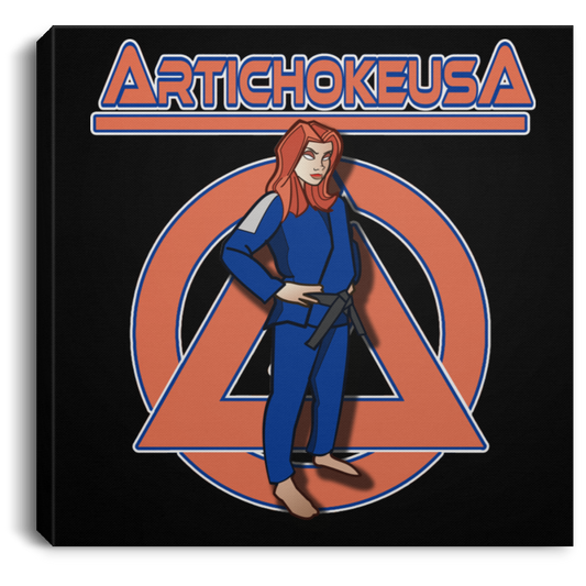 ArtichokeUSA Character and Font design. Let's Create Your Own Team Design Today. Amber. Square Canvas .75in Frame