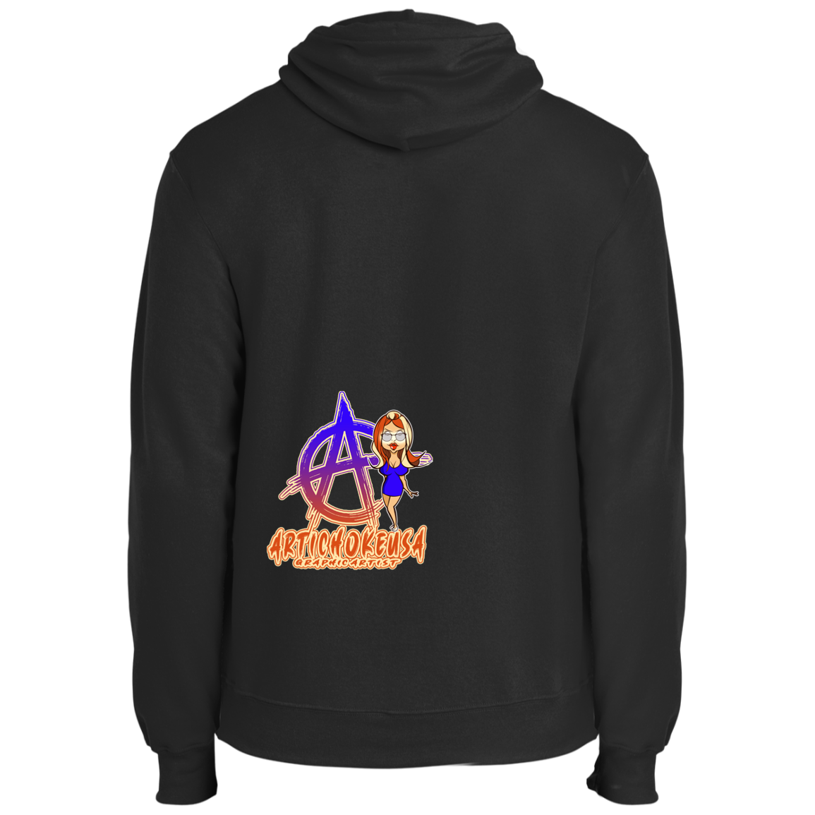 ArtichokeUSA Character and Font Design. Let’s Create Your Own Design Today. Blue Girl. Fleece Pullover Hoodie