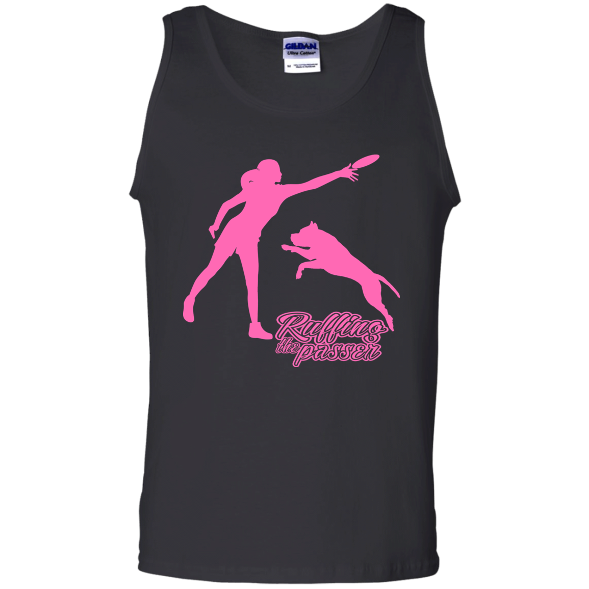 ArtichokeUSA Custom Design. Ruffing the Passer. Pitbull Edition. Female Version. 100% Cotton Tank Top