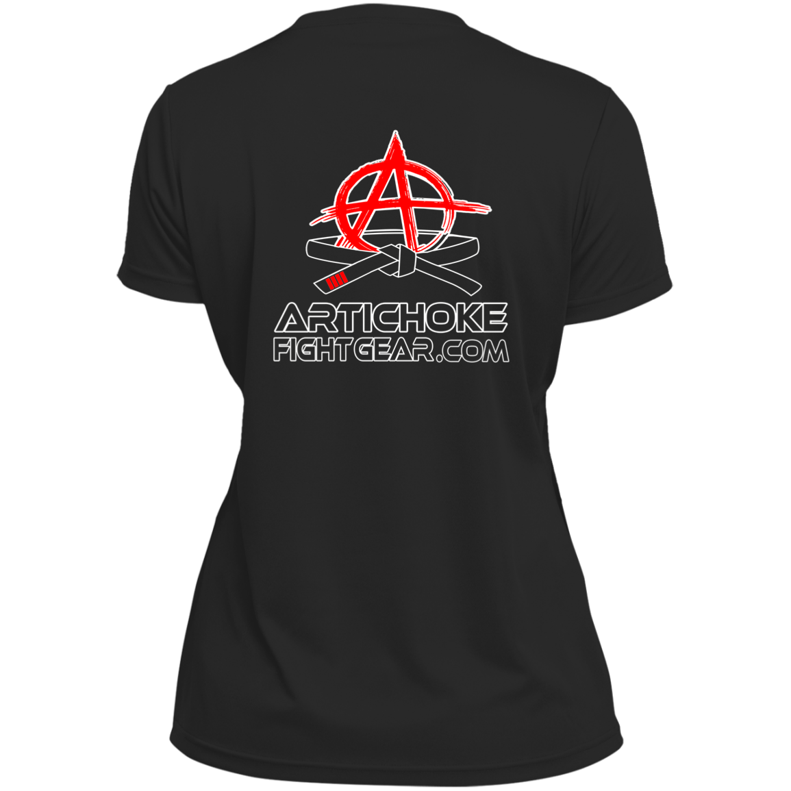Artichoke Fight Gear Custom Design #19. Sticks and Stones. Ladies’ Moisture-Wicking V-Neck Tee