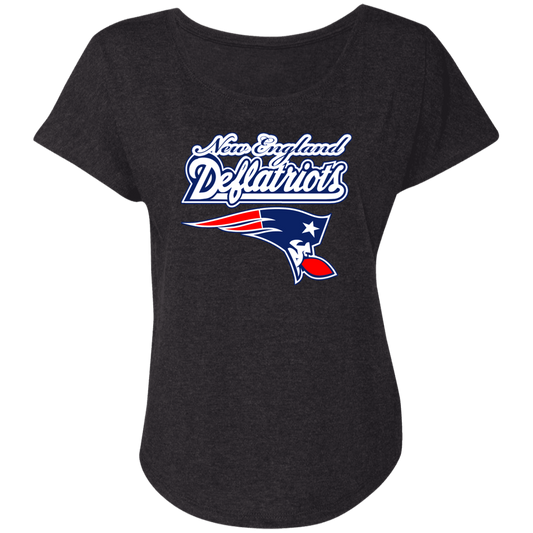 ArtichokeUSA Custom Design. New England Deflatriots. New England Patriots Parody. Ladies' Triblend Dolman Sleeve