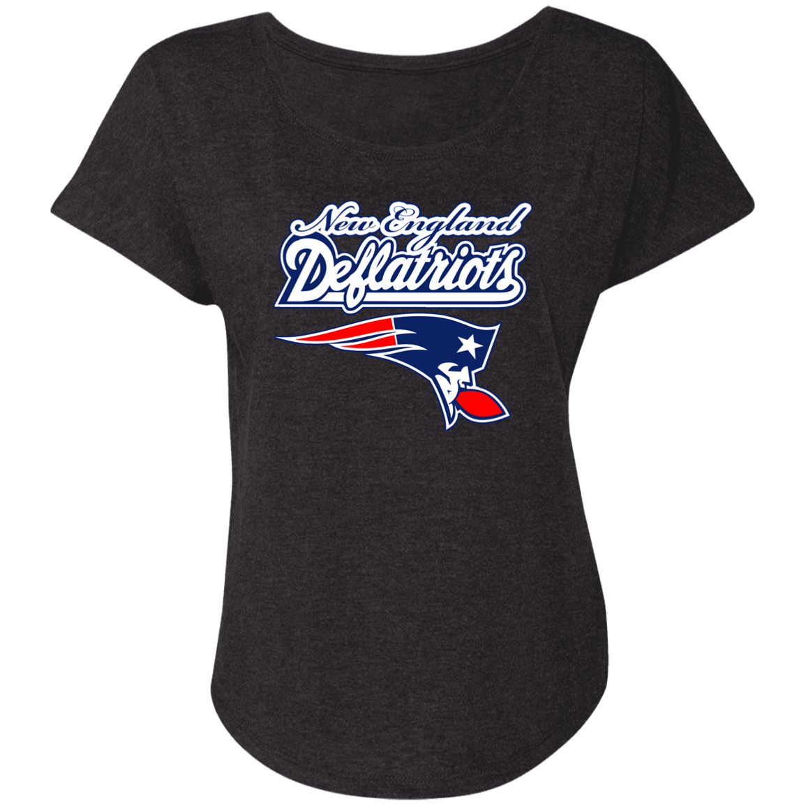 ArtichokeUSA Custom Design. New England Deflatriots. New England Patriots Parody. Ladies' Triblend Dolman Sleeve