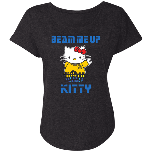 ArtichokeUSA Custom Design. Beam Me Up Kitty. Fan Art / Parody. Ladies' Triblend Dolman Sleeve