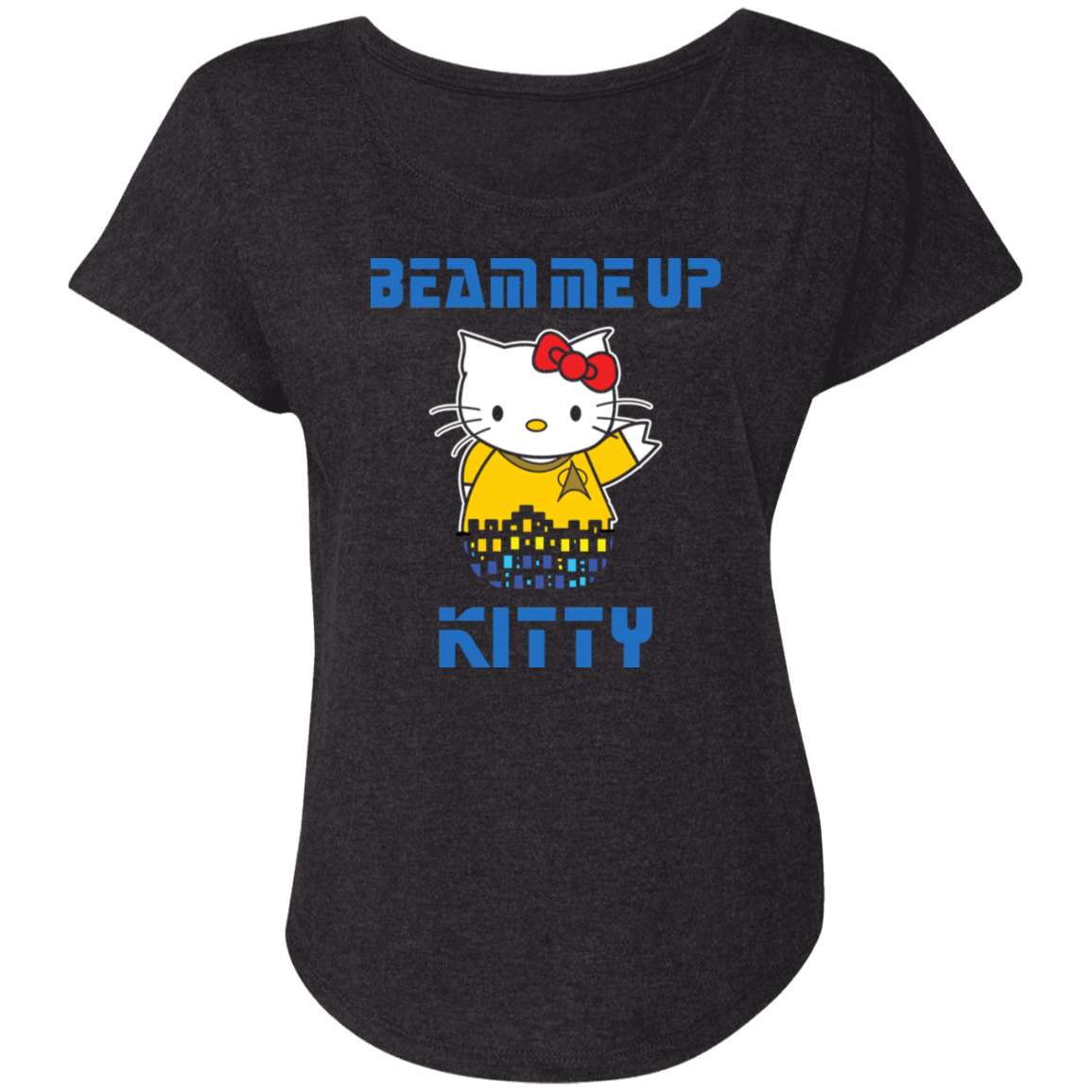 ArtichokeUSA Custom Design. Beam Me Up Kitty. Fan Art / Parody. Ladies' Triblend Dolman Sleeve