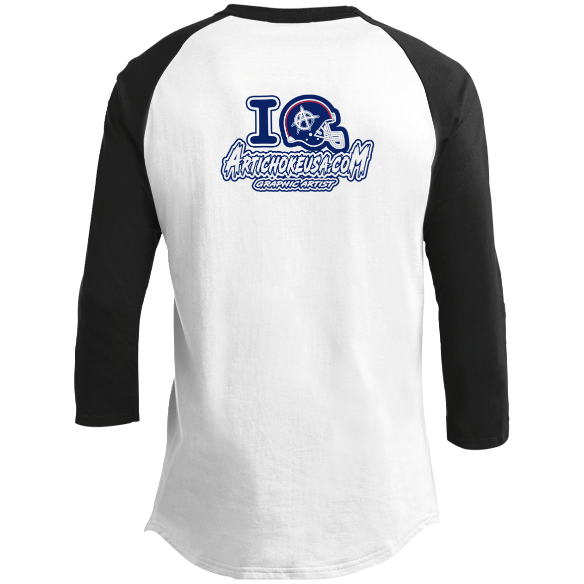 ArtichokeUSA Custom Design. New England Deflatriots. New England Patriots Parody. Men's 3/4 Raglan Sleeve Shirt