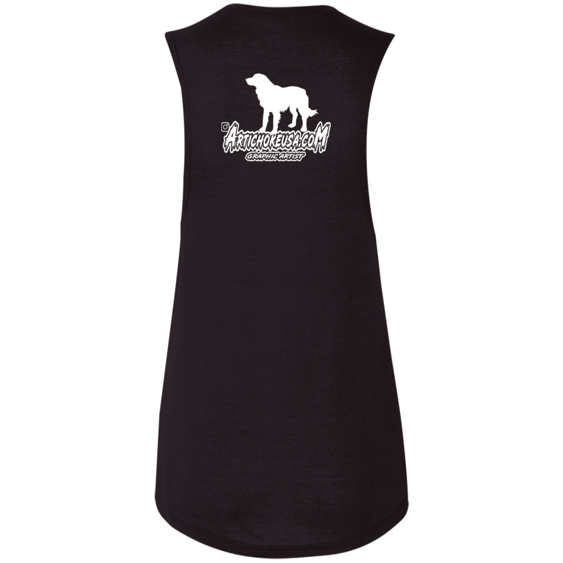 ArtichokeUSA Custom Design. Ruffing the Passer. Golden Lab Edition. Ladies' Flowy Muscle Tank