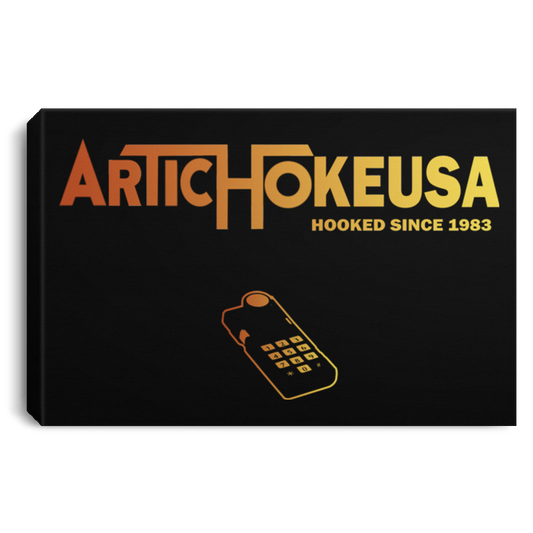 ArtichokeUSA Custom Design #63. Hooked (On Gaming) Since 1983. Activision Parody. Landscape Canvas .75in Frame