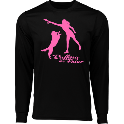 ArtichokeUSA Custom Design. Ruffing the Passer. Labrador Edition. Female Version. Long Sleeve Moisture-Wicking Tee