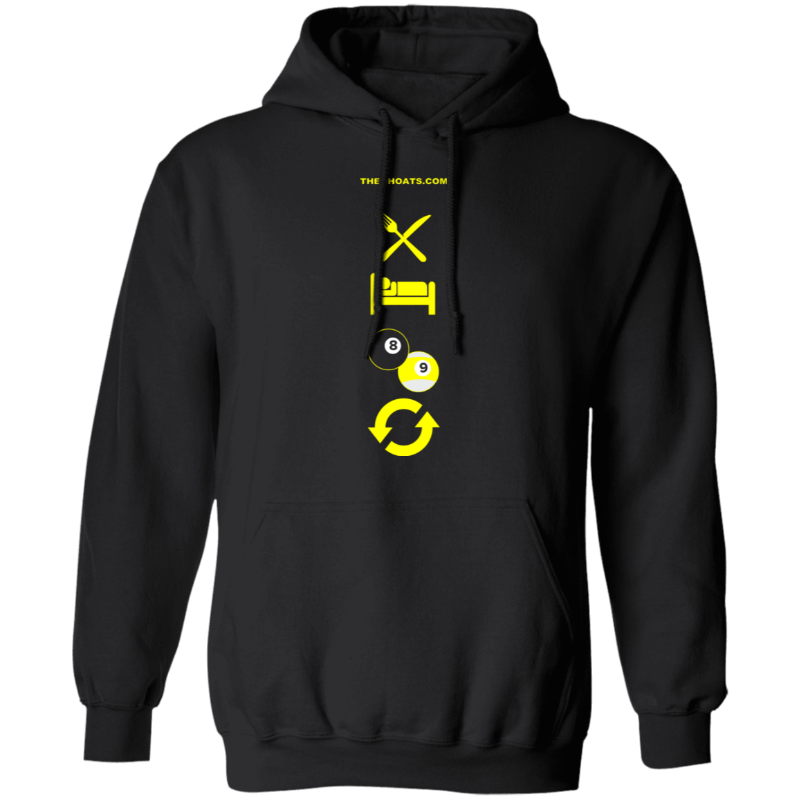 The GHOATS custom design #8. Eat. Sleep. Pool. Repeat. Pool / Billiards. Basic Pullover Hoodie