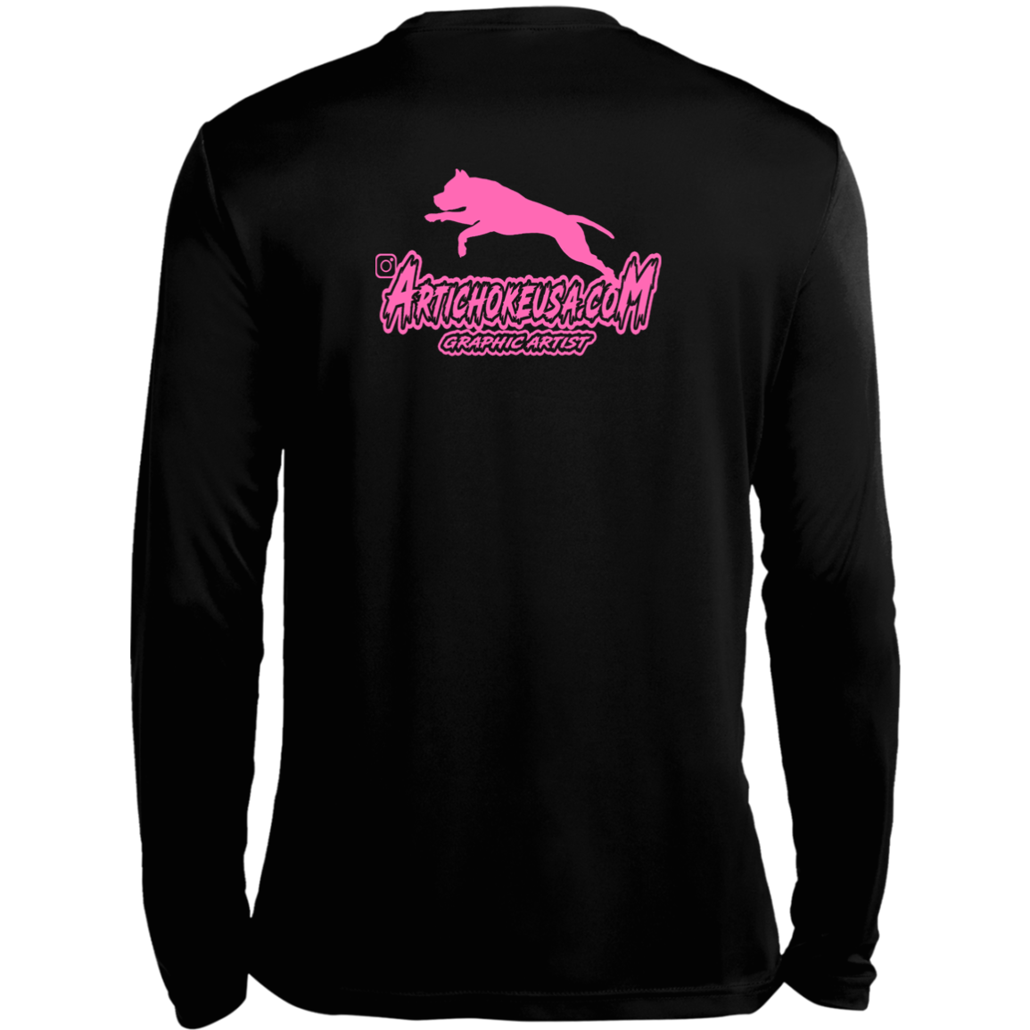 ArtichokeUSA Custom Design. Ruffing the Passer. Pitbull Edition. Female Version. Long Sleeve Moisture-Wicking Tee