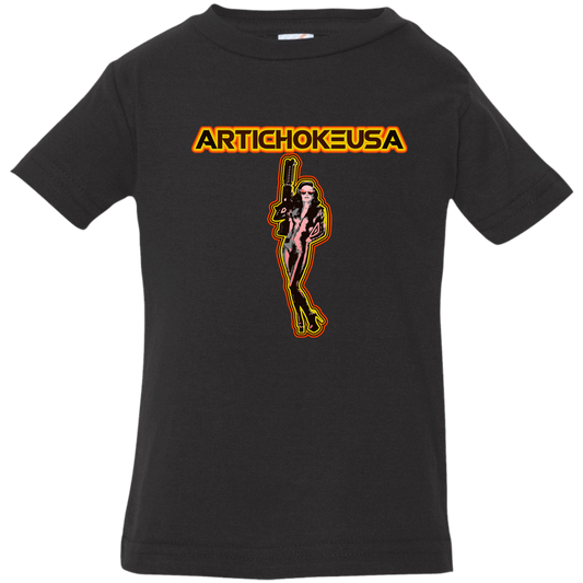 ArtichokeUSA Character and Font design. Let's Create Your Own Team Design Today. Mary Boom Boom. Infant Jersey T-Shirt