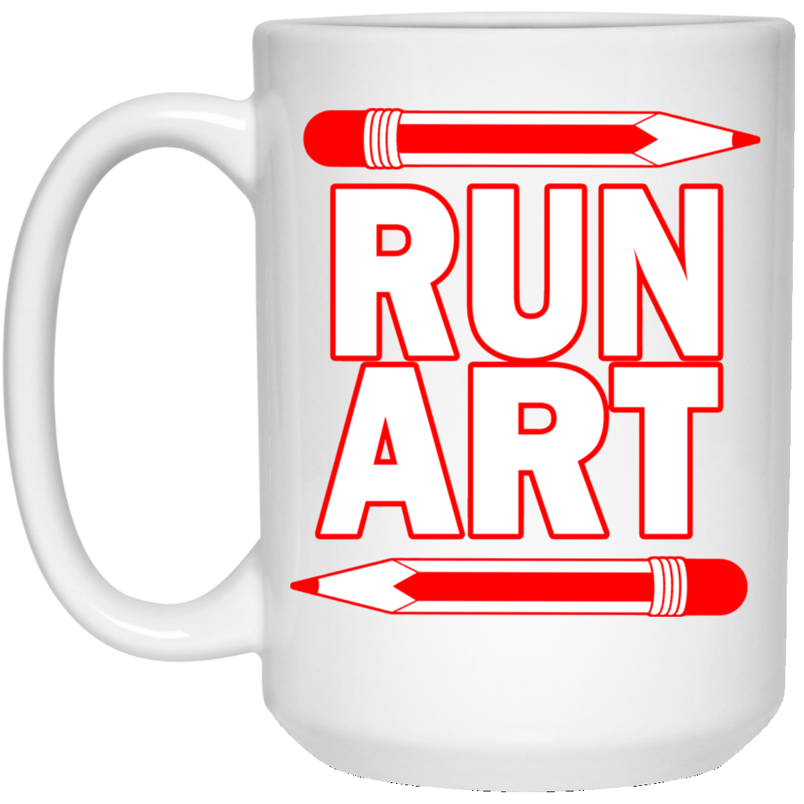 ArtichokeUSA Custom Design #1. RUN ART. 15 oz. White Mug