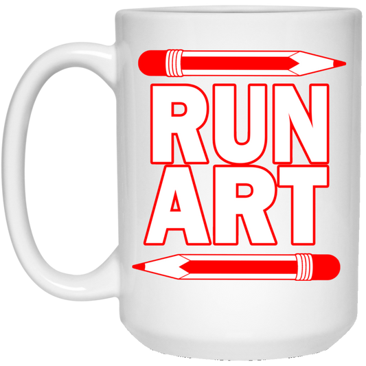 ArtichokeUSA Custom Design #1. RUN ART. 15 oz. White Mug