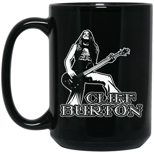 ArtichokeUSA Custom Design. Cliff Burton Tribute. 15 oz. Black Mug