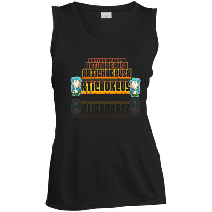 ArtichokeUSA Characters and Fonts. "Shelly" Let’s Create Your Own Design Today. Ladies' Sleeveless V-Neck