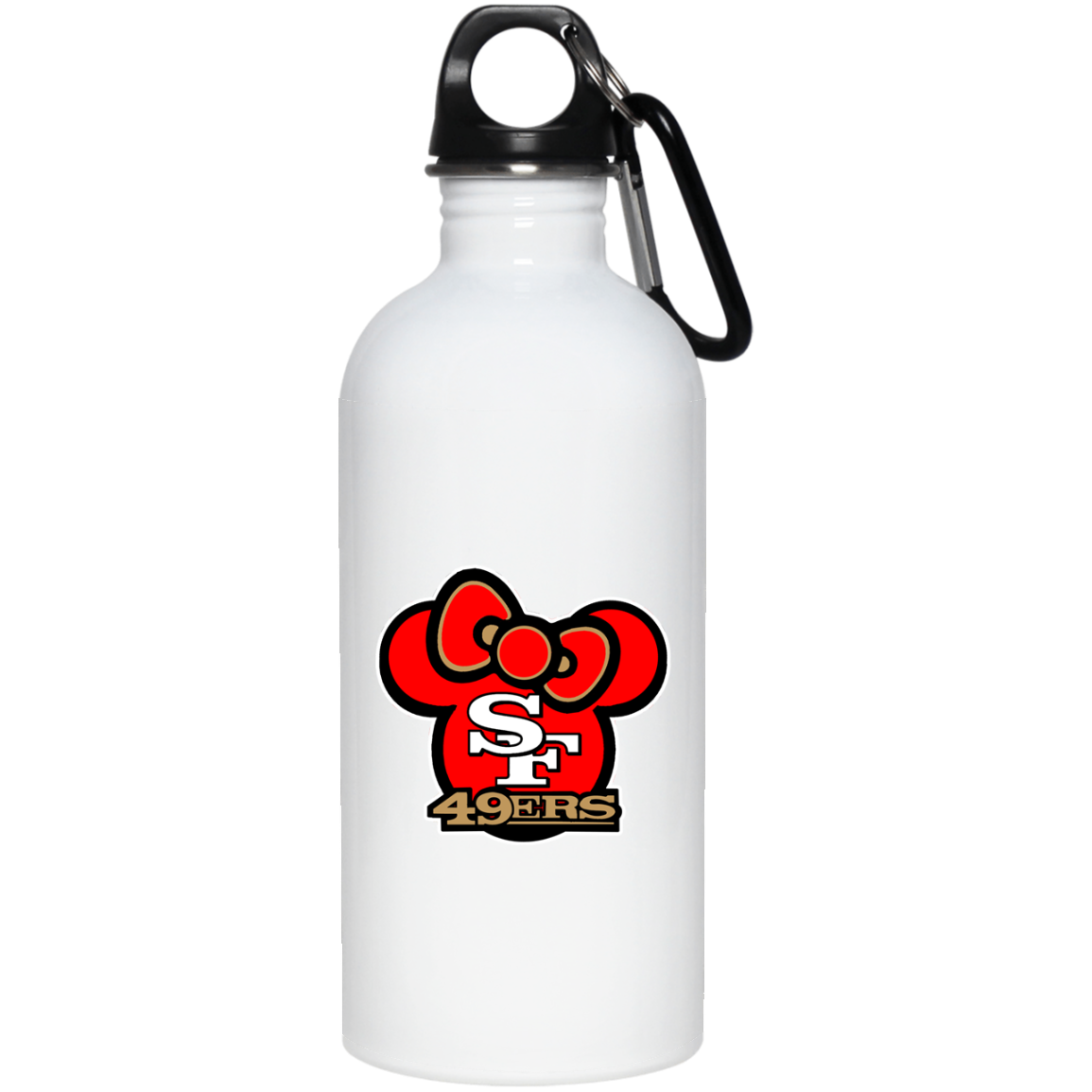 ArtichokeUSA Custom Design #51. Hello 49ers. SF 49ers/Hello Kitty Parody. TV Sports.  20 oz. Stainless Steel Water Bottle