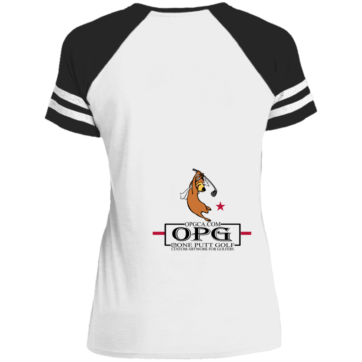 OPG Custom Design #15. Golf Southern California with Yogi Bear Fan Art. Ladies' Game V-Neck T-Shirt