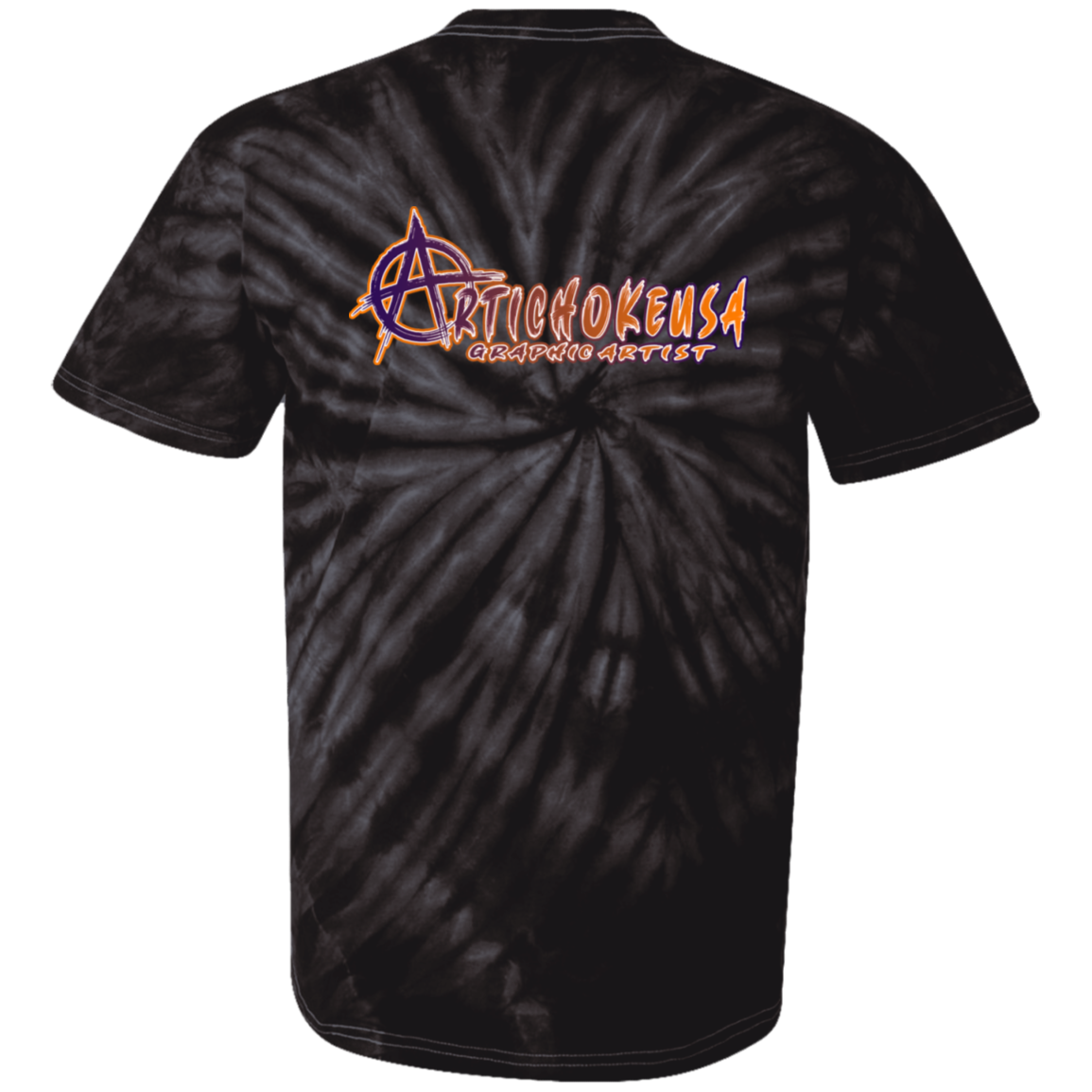 ArtichokeUSA Character and Font design.  Let's Create Your Own Team Design Today. Arthur. 100% Cotton Tie Dye T-Shirt