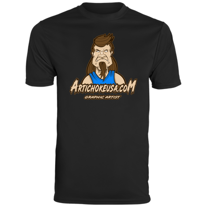 ArtichokeUSA Character and Font design. Let's Create Your Own Team Design Today. Mullet Mike. Men's Moisture-Wicking Tee