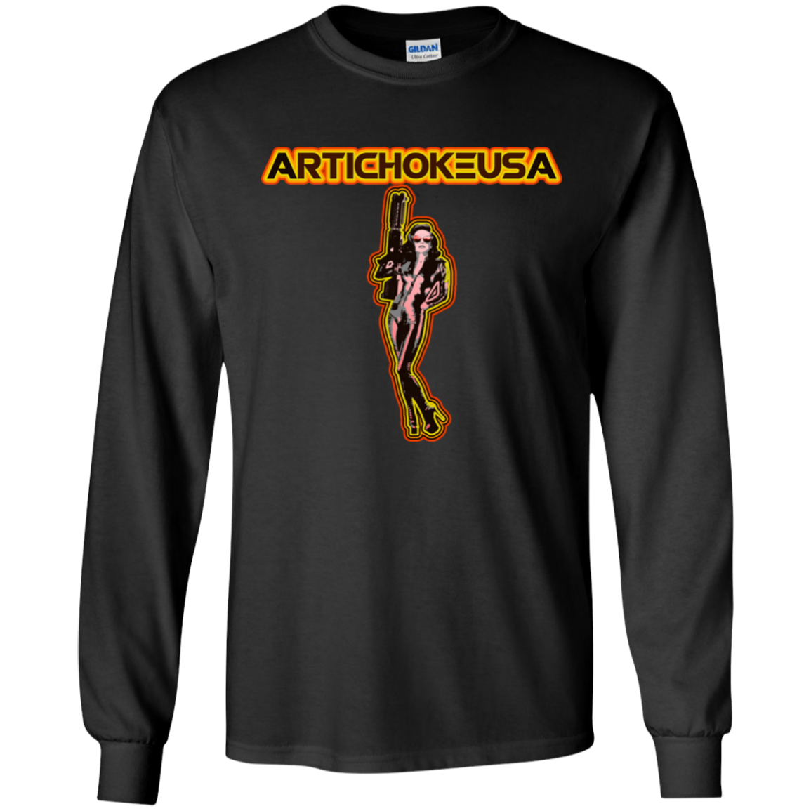 ArtichokeUSA Character and Font design. Let's Create Your Own Team Design Today. Mary Boom Boom. Youth LS T-Shirt