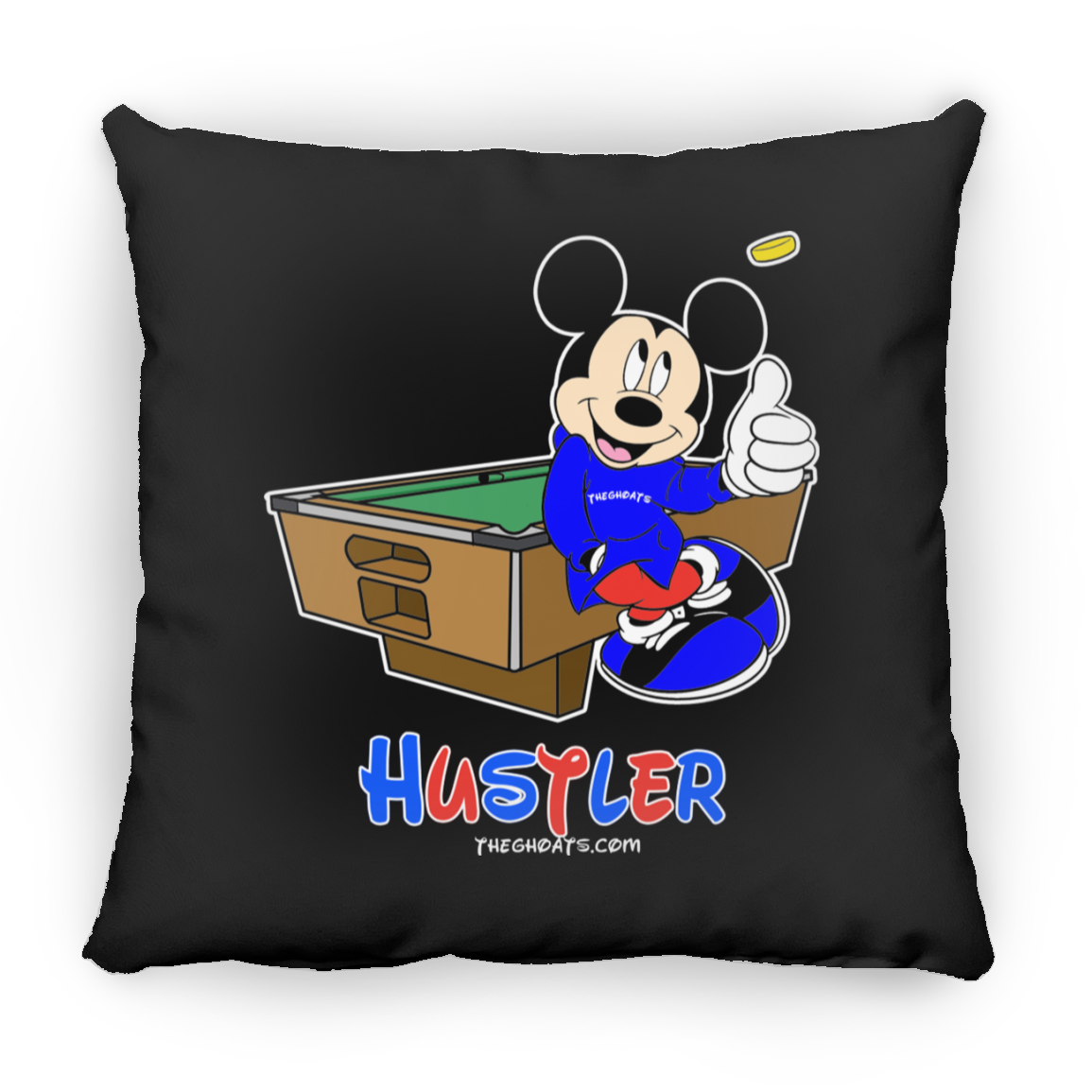 The GHOATS Custom Design. #18 Hustler Fan Art. Large Square Pillow