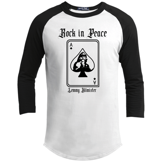 ArtichokeUSA Custom Design. Lemmy Kilmister "Ace of Spades" Tribute Fan Art Version 2 of 2. Youth 3/4 Raglan Sleeve Shirt