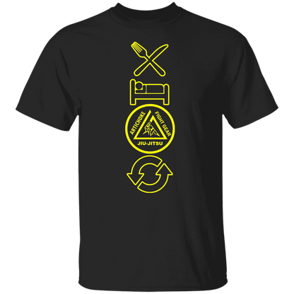 Artichoke Fight Gear Custom Design #9. EAT. SLEEP. JIU JITSU. REPEAT. 100% Cotton T-Shirt