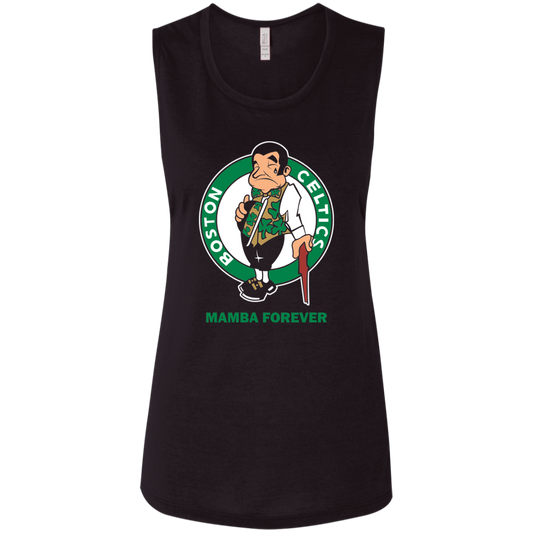 ArtichokeUSA Custom Design. RIP Kobe. Mamba Forever. Celtics / Lakers Fan Art Tribute. Ladies' Flowy Muscle Tank