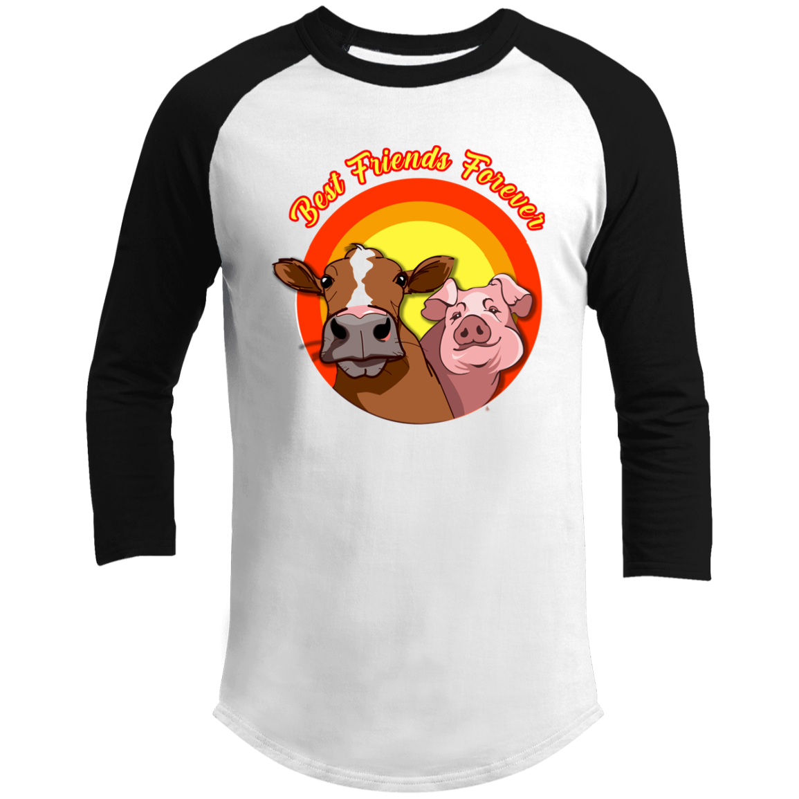 ArtichokeUSA Custom Design. Best Friends Forever. Bacon Cheese Burger. Men's 3/4 Raglan Sleeve Shirt