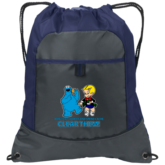 ArtichokeUSA Custom Design. Don't Eat Cookies And Spend Cache! Delete Them! Cookie Monster and Richie Rich Fan Art/Parody. Pocket Cinch Pack