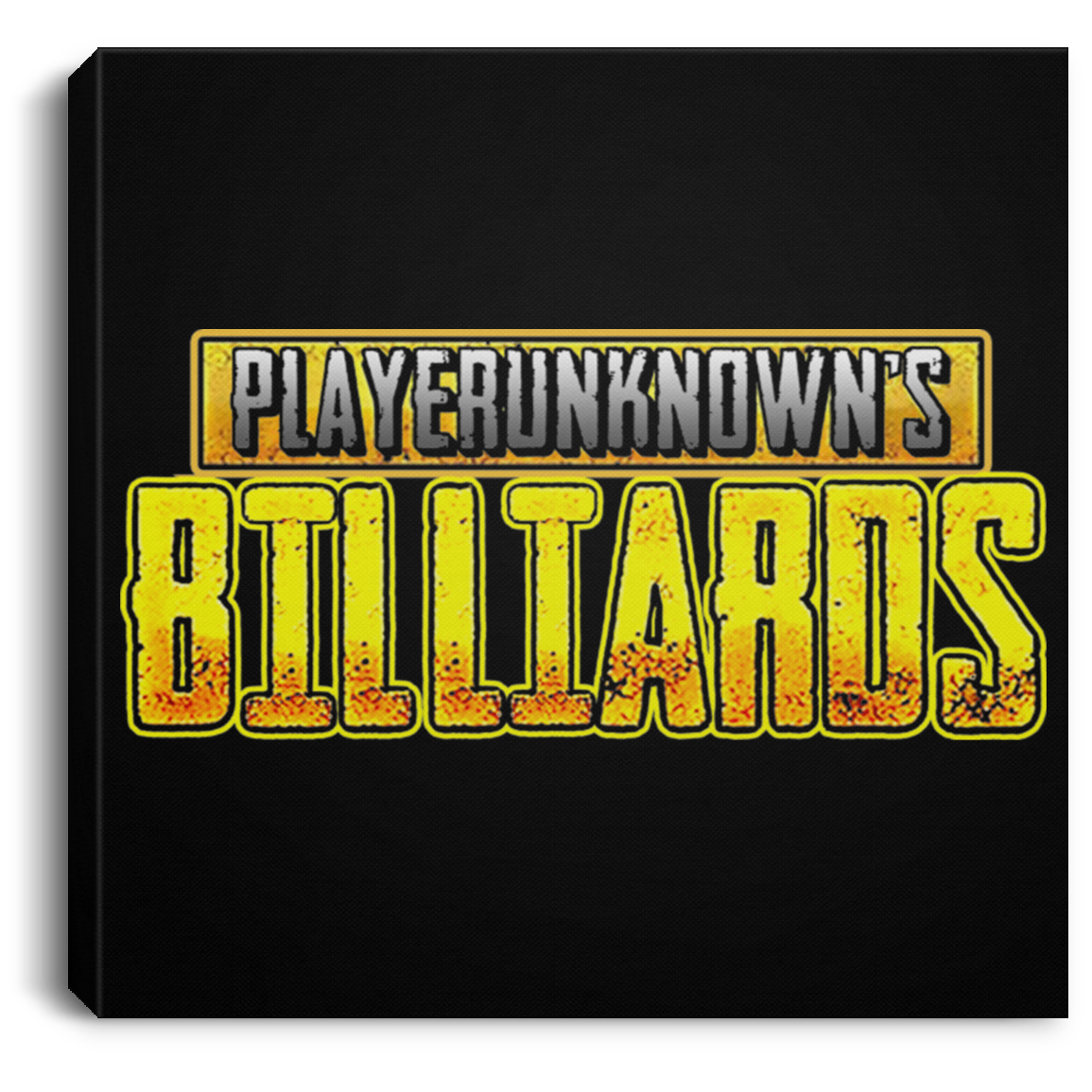 The GHOATS Custom Design. #27 PlayerUnknown's Billiards. PUBG Parody. Square Canvas .75in Frame