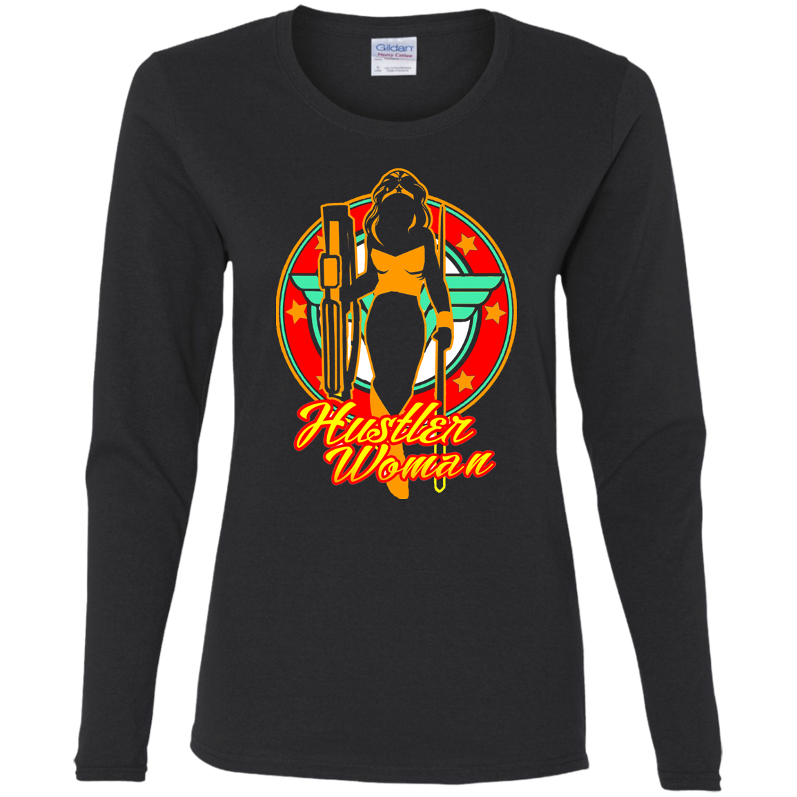 The GHOATS Custom Design #15. Hustler Woman. Ladies' Cotton LS T-Shirt