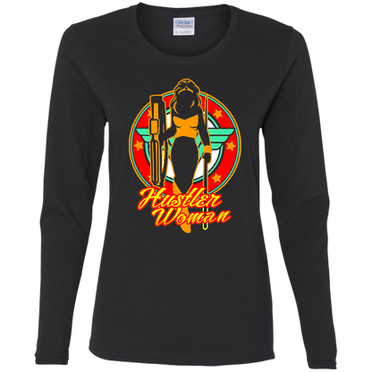 The GHOATS Custom Design #15. Hustler Woman. Ladies' Cotton LS T-Shirt