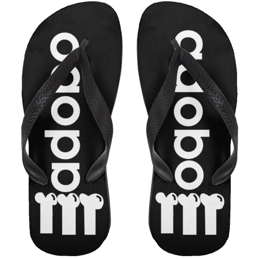 ArtichokeUSA Custom Design. Adobo. Adidas Parody. Adult Flip Flops