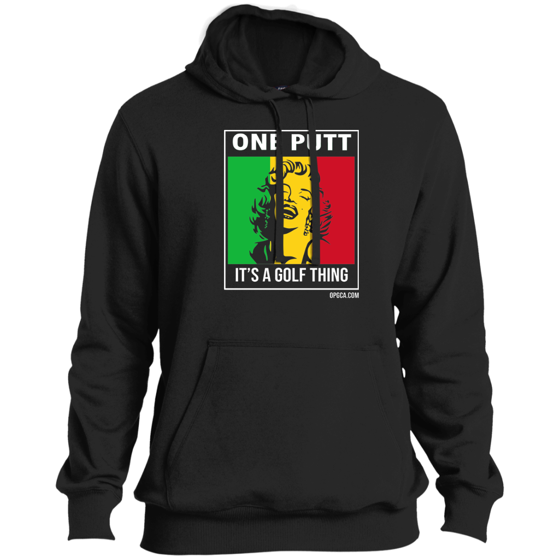 OPG Custom Design #22. One Putt / One Love Parody with Fan Art. Female Edition. Tall Pullover Hoodie