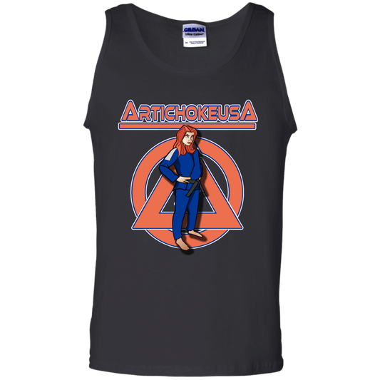 ArtichokeUSA Character and Font design. Let's Create Your Own Team Design Today. Amber. Men's 100% Cotton Tank Top