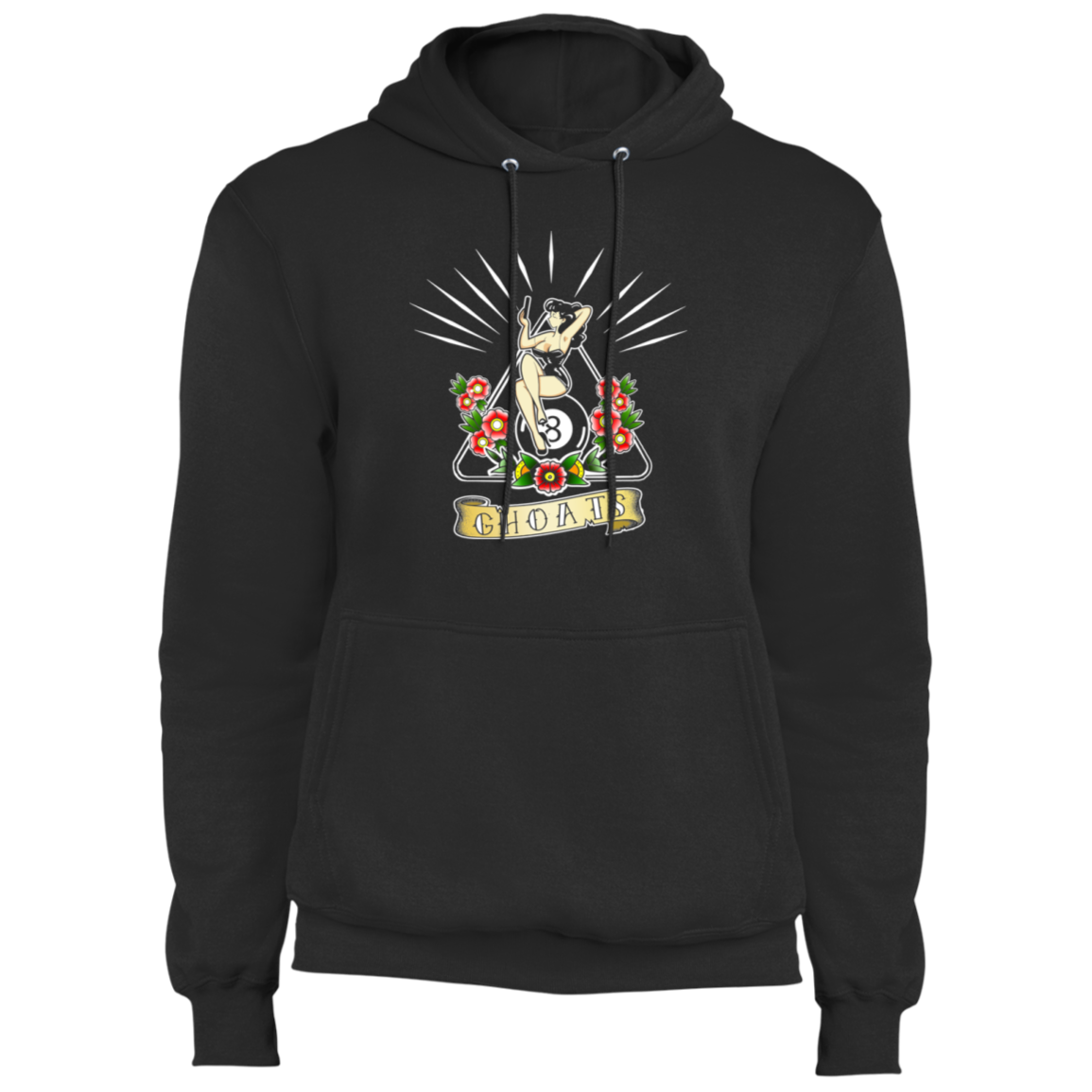 The GHOATS Custom Design. #23 Pin Up Girl. Fleece Pullover Hoodie