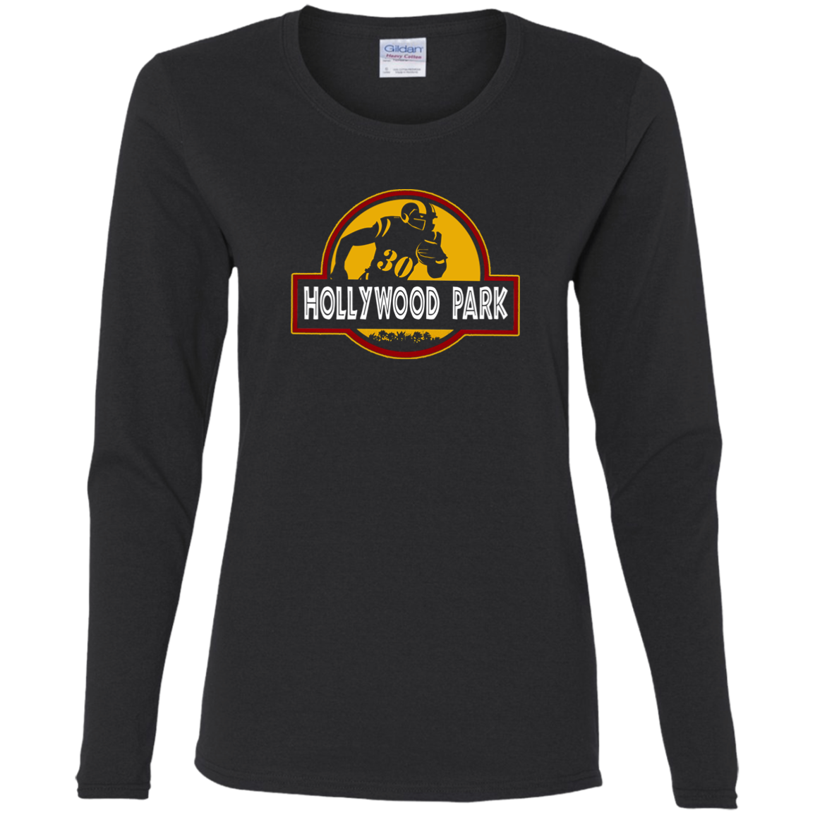 ArtichokeUSA Custom Design. LA Ram's Todd Gurley Jurassic Park Fan Art / Parody. Ladies' 100% Cotton Long Sleeve T-Shirt