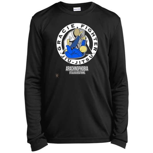 Artichoke Fight Gear Custom Design #1. Arachnophobia: Fear of Spiders. Spider Guard. It's a Jiu Jitsu Thing. Youth Long Sleeve Performance Tee