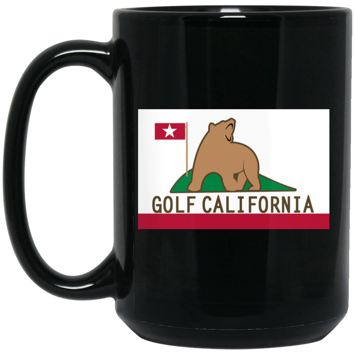 OPG Custom Design #14. Golf California. 15 oz. Black Mug